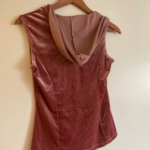 Pink velvet top with hood